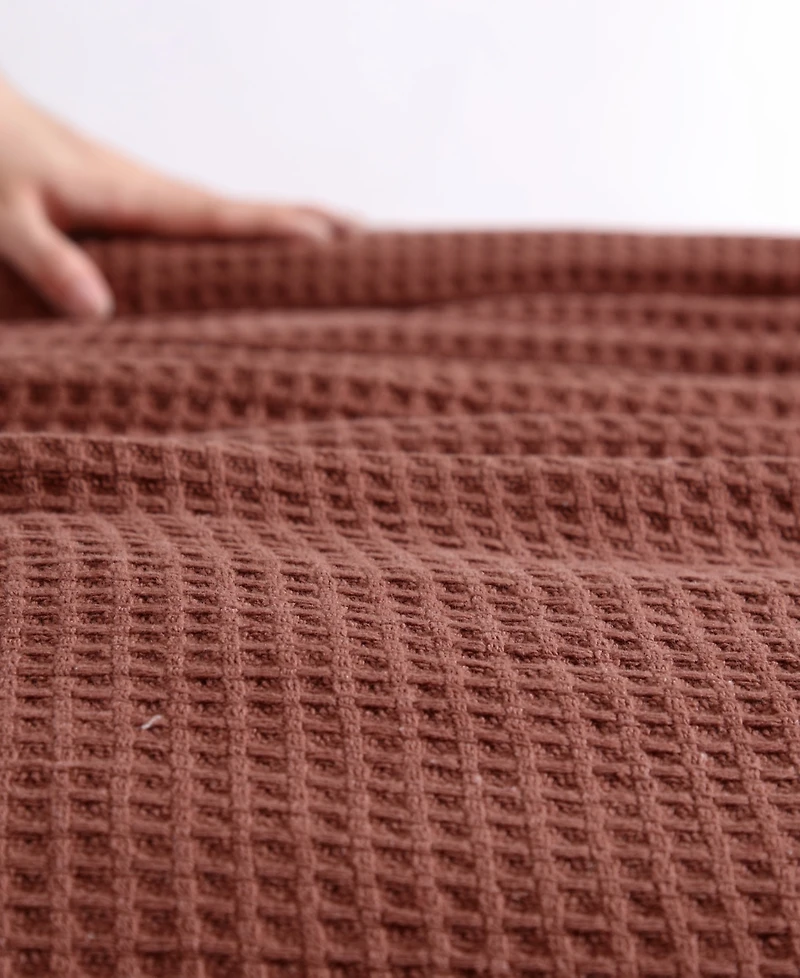 Eddie Bauer Solid Waffle Cotton Reversible Blanket