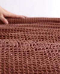 Eddie Bauer Solid Waffle Cotton Reversible Blanket