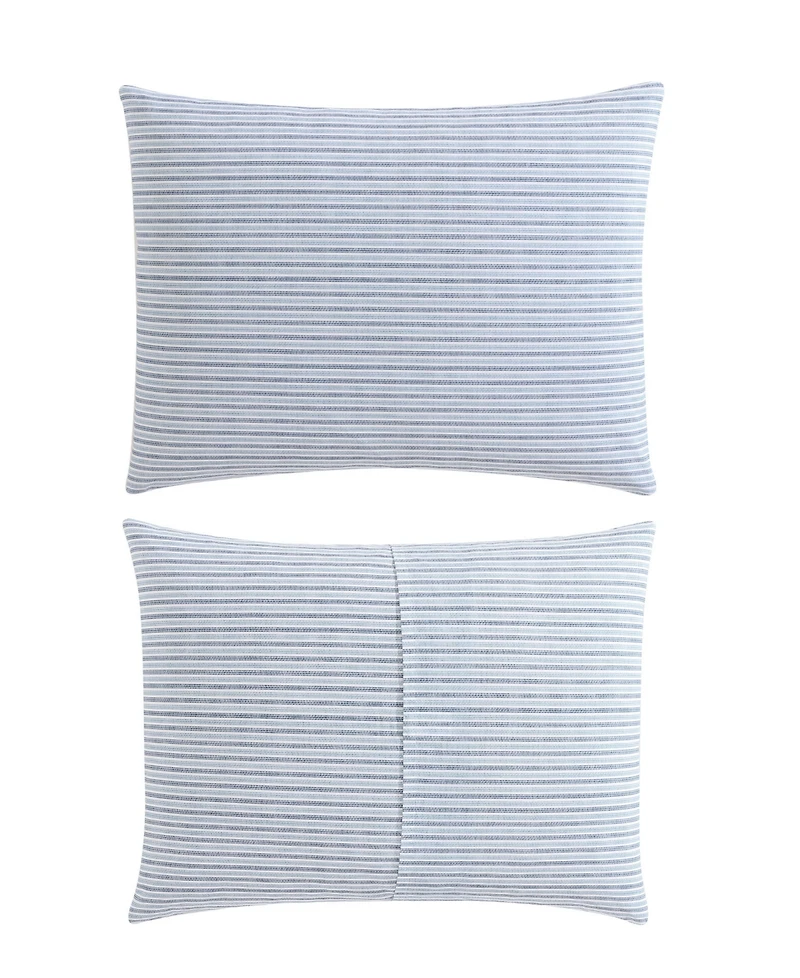 Eddie Bauer Ticking Stripe Cotton Percale Piece Duvet Cover Set