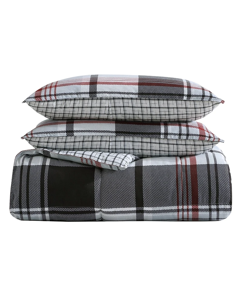 Eddie Bauer Normandy Plaid Micro Suede Down Alternative Reversible Piece Comforter Set
