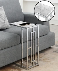 Convenience Concepts 15.75" Chrome Oxford Glass C End Table