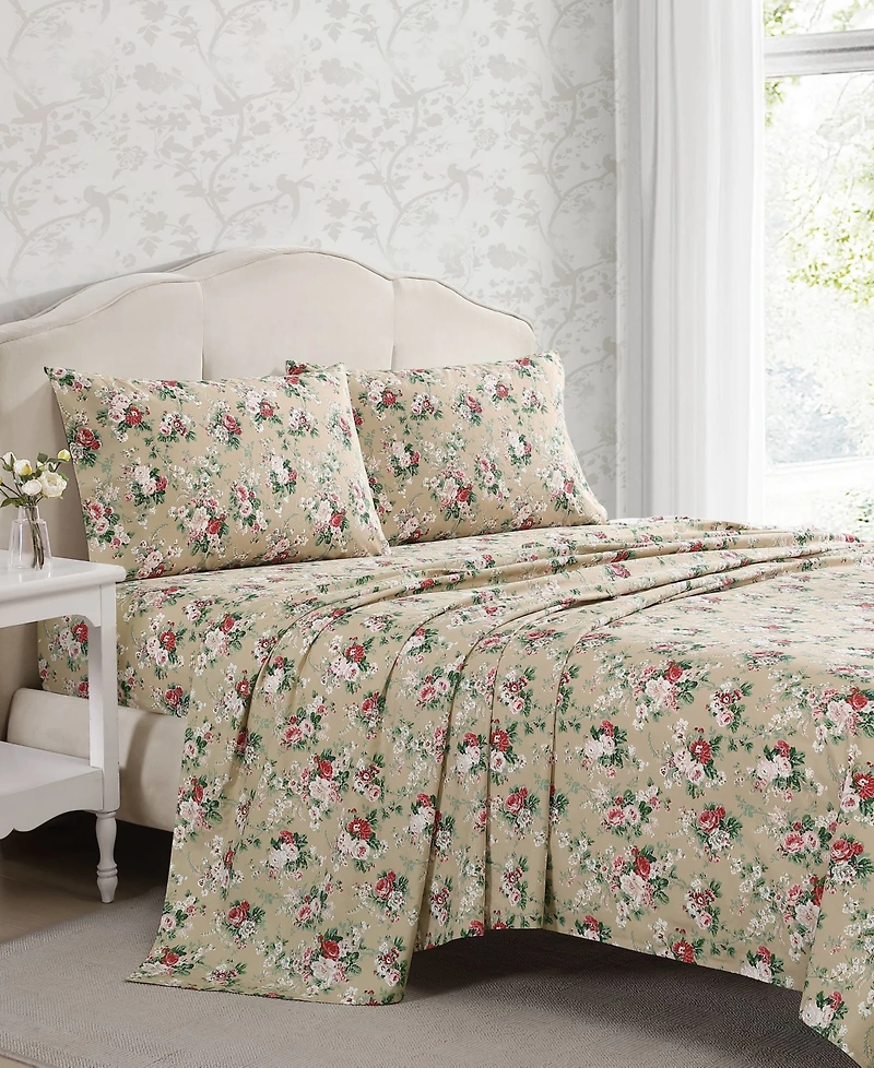 Laura Ashley Cotton Percale -Pc. Sheet Set