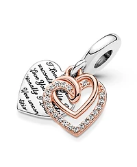 Pandora Cubic Zirconia Entwined Hearts Double Dangle Charm