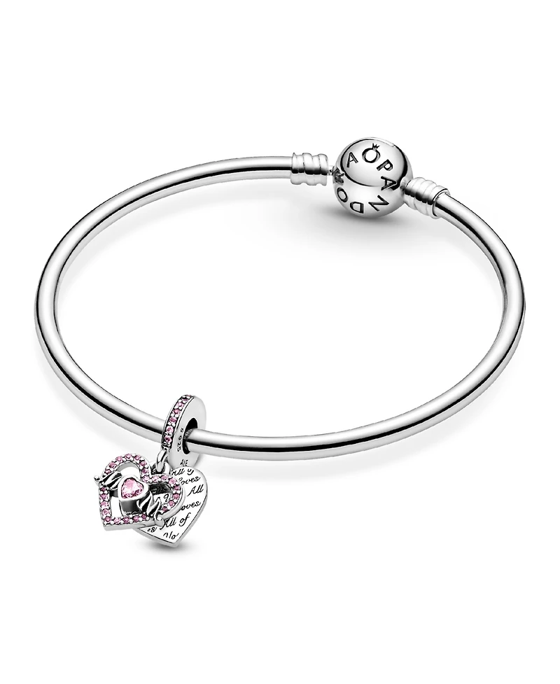 Pandora Mixed Stone Heart Mom Dangle Charm