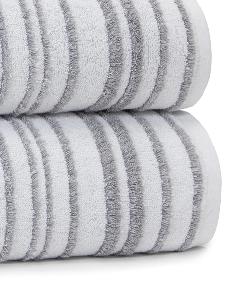 Cassadecor Urbane Stripe Cotton Hand Towel, 18" x 28"