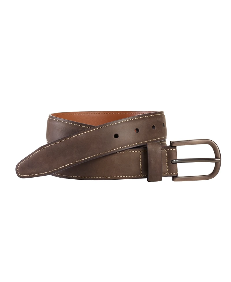 Johnston & Murphy Men's Oiled Contrast Stitched Belt
