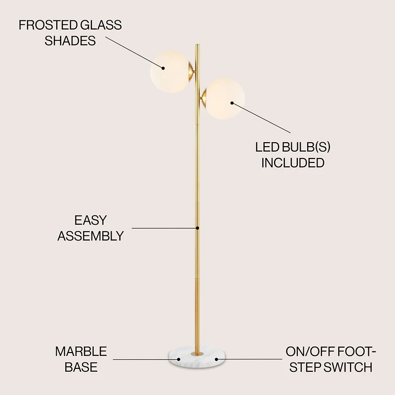 Jonathan Y Oscar Modern Parisian Candlestick Iron Led Floor Lamp