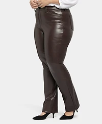 Nydj Plus Artificial Leather Marilyn Straight Pants