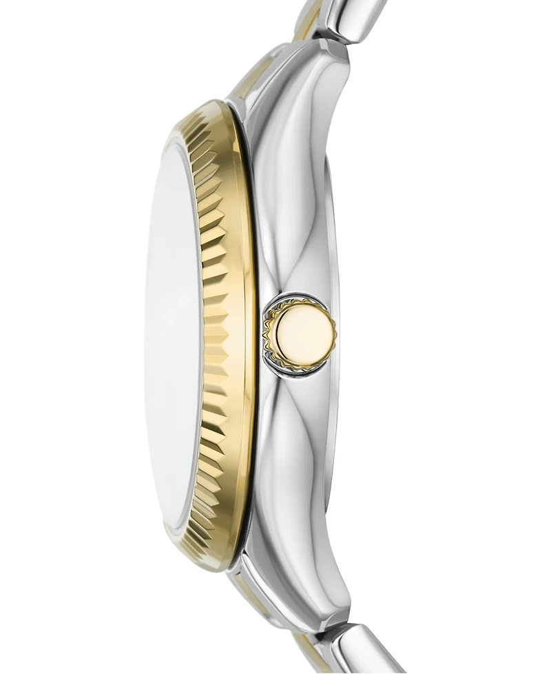 Fossil Women's Rye Three-Hand Date Two-Tone Stainless Steel Watch, 30mm