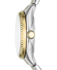 Fossil Women's Rye Three-Hand Date Two-Tone Stainless Steel Watch, 30mm