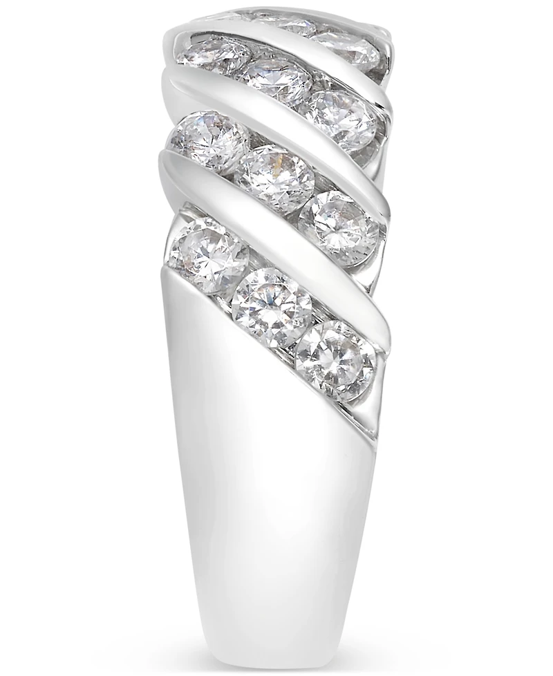 Diamond Diagonal Channel-Set Anniversary Ring (1-1/3 ct. t.w.) in 14k White Gold