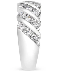 Diamond Diagonal Channel-Set Anniversary Ring (1-1/3 ct. t.w.) in 14k White Gold