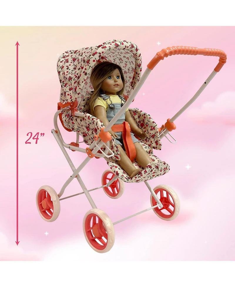 The New York Doll Collection Bassinet Stroller with Travel Carry Bag