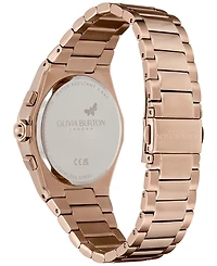 Olivia Burton Women's Hexa Multifunction Carnation Gold-Tone Stainless Steel Bracelet Watch 38mm