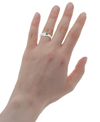 3-Pc. Set Lab-Grown Emerald (1/4 ct. t.w.) & Lab Grown White Sapphire (2-1/6 ct.tw) Pendant Necklace, Matching Ring, & Stud Earrings in Sterling Silve