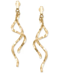 Italian Gold Double Twist Drop Earrings in 14k Gold