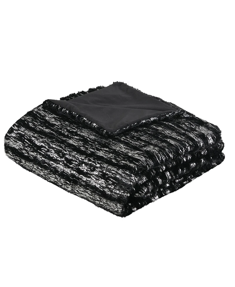Intelligent Design Naomi Metallic Print Faux Fur 2 Piece Duvet Cover Set, Twin/Twin Xl