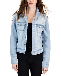 Tinseltown Juniors' Long-Sleeve Denim Trucker Jacket