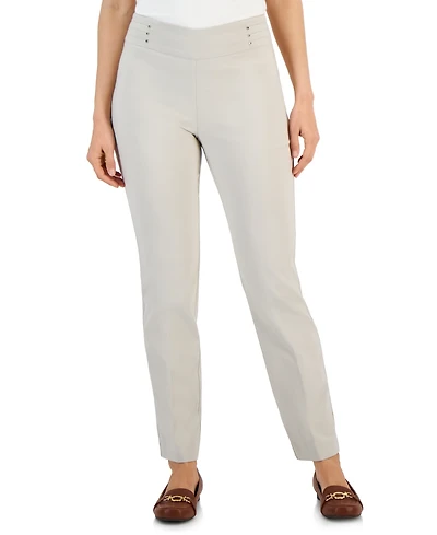 Jm Collection Petite Studded-Rivet Straight-Leg Pants, & Short, Created for Macy's