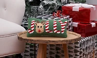 Jolly Deer Hooked Throw Pillow