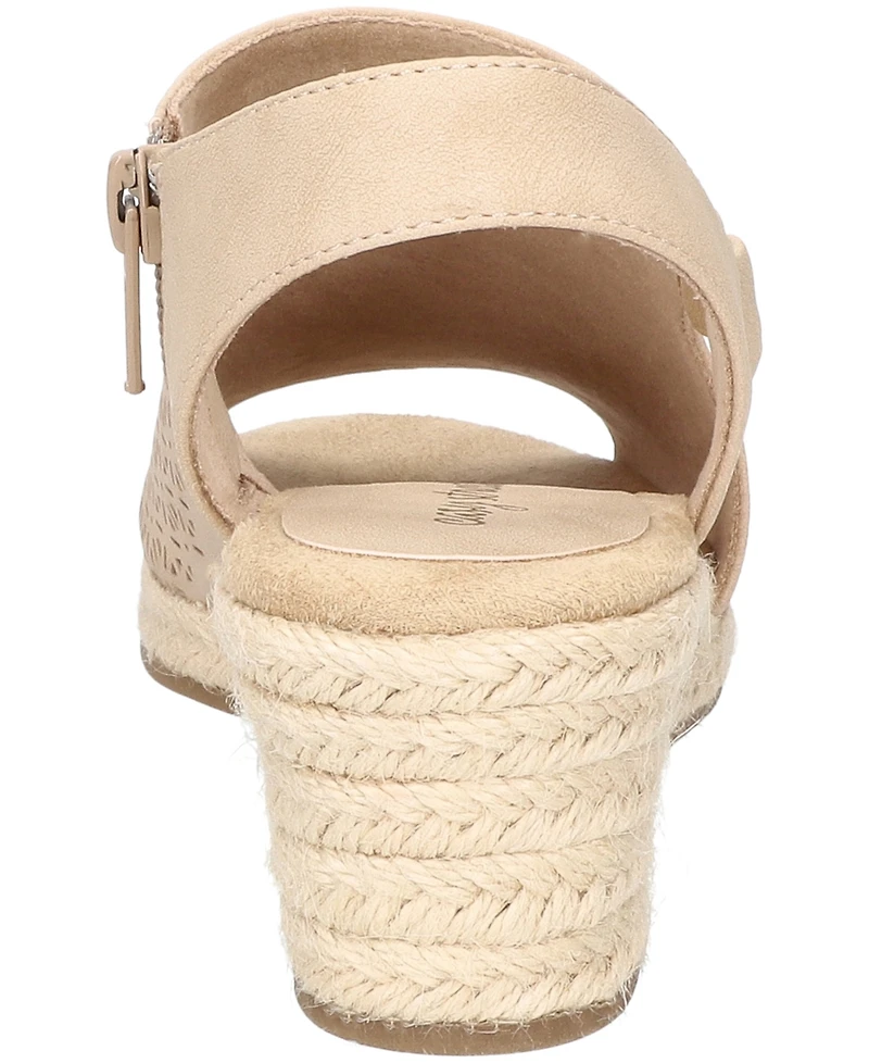 Easy Street Women's Serena Zip Espadrille Wedge Sandals