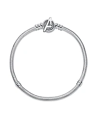 Pandora Moments Sterling Silver Marvel The Avengers Logo Clasp Snake Chain Bracelet