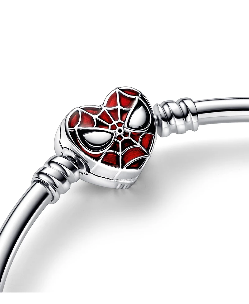 Pandora Moments Sterling Silver Marvel Spider-Man Mask Clasp Bangle Bracelet
