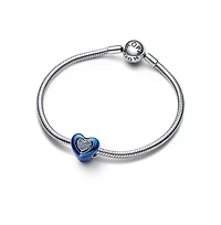Pandora Crystals Blue Spinnable Heart Charm