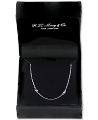 Effy Diamond Bezel Station 18" Collar Necklace (1/6 ct. t.w.) in Sterling Silver