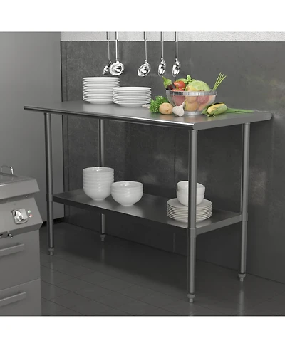 Under Shelf For Kitchen Prep And Work Tables - Adjustable Galvanized Lower Shelf For Stainless Steel Tables
