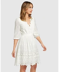 Belle & Bloom Women's Sweet Talk Eyelet Mini Dress