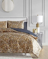 Juicy Couture Monica Leopard Satin 2-Pc. Reversible Comforter Set, Twin/Twin Xl
