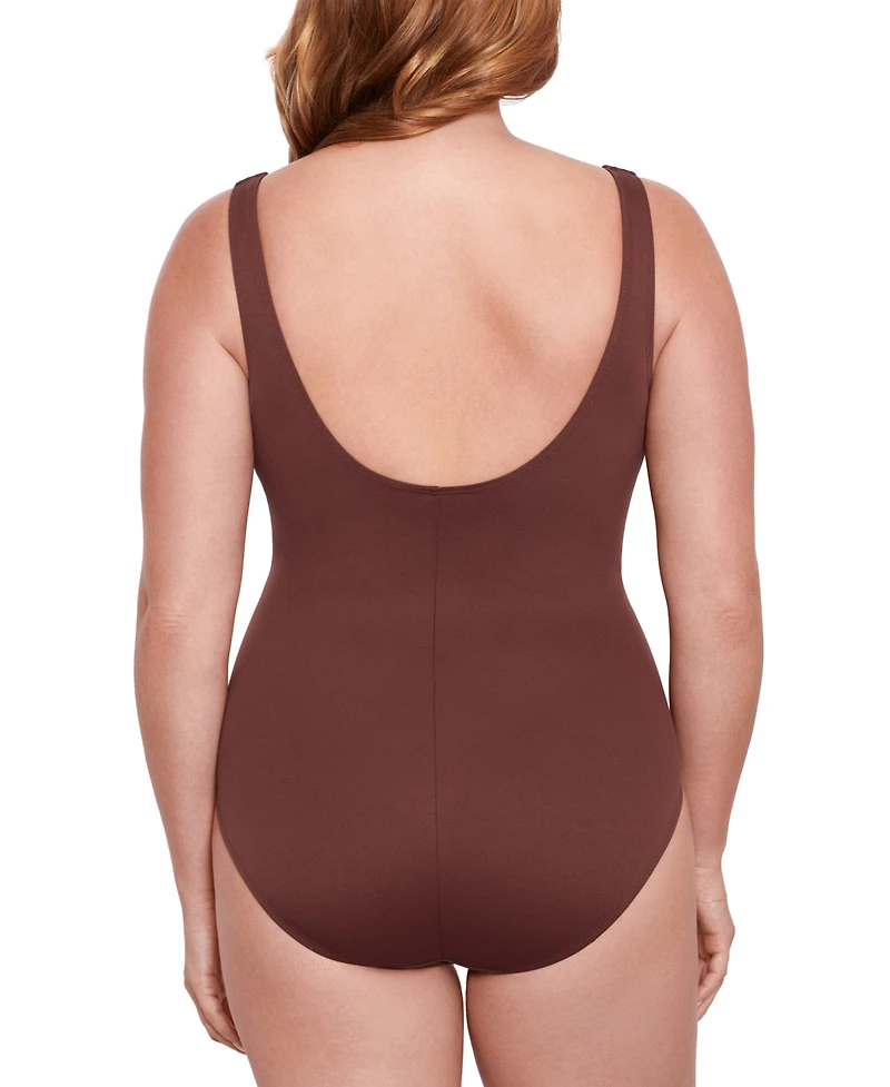 Miraclesuit Plus Escape Underwire Allover-Slimming Wrap One-Piece Swimsuit