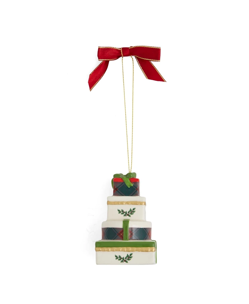 Spode Christmas Tree Tartan Ornaments, Set of 2