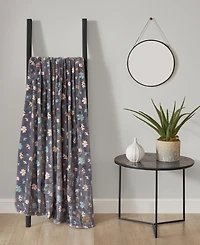 Lucky Brand Floral Tossed Blooms Plush Throw, 50" x 70"