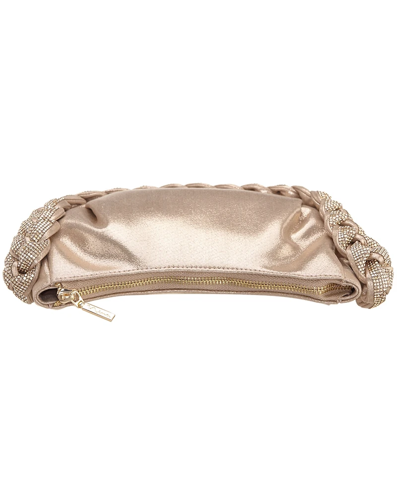 Nina Braided Crystal Hobo Bag