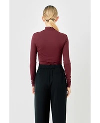 endless rose Women's Mock Neck Top