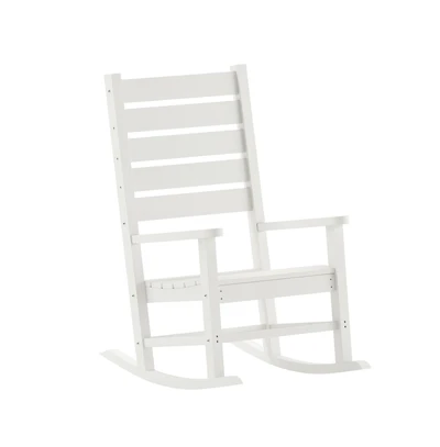 Fielder Contemporary Rocking Chair, All-Weather Hdpe Indoor/Outdoor Rocker