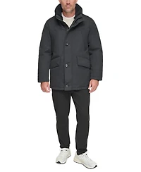 Marc New York Men's Wittstock Insulated Full-Zip Waxed Parka with Removable Fleece Trim