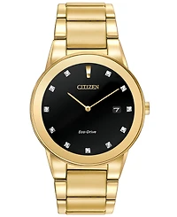 Citizen Men's Eco-Drive Axiom Diamond Accent Gold-Tone Stainless Steel Bracelet Watch 40mm AU1062-56G