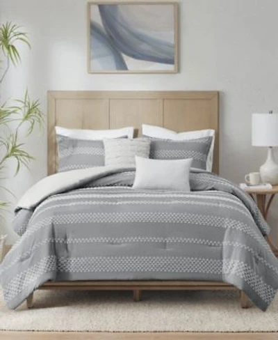 Madison Park Drew 5 Pc. Clipped Jacquard Comforter Set