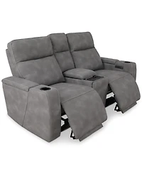 Greymel 74" Zero Gravity Fabric Loveseat with Console and Power Headrests, Created for Macy's