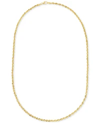 Highly Polished Rope Link 18" Chain Necklace (2-5/8mm) in 14k Gold, Made in Italy