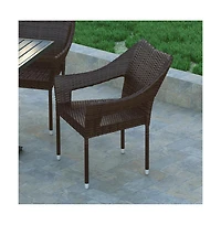 Embry All-Weather Indoor/Outdoor Stacking Patio Dining Chairs With Steel Frame And Weather Resistant Pe Rattan