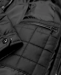 Spire By Galaxy Men's Lightweight Quilted Jacket with Synthetic Trim Design
