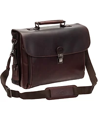 Mancini Men's Buffalo Double Compartment Briefcase for 15.6" Laptop , Tablet