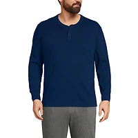 Lands' End Men's Big & Tall Knit Rib Pajama Henley T-Shirt