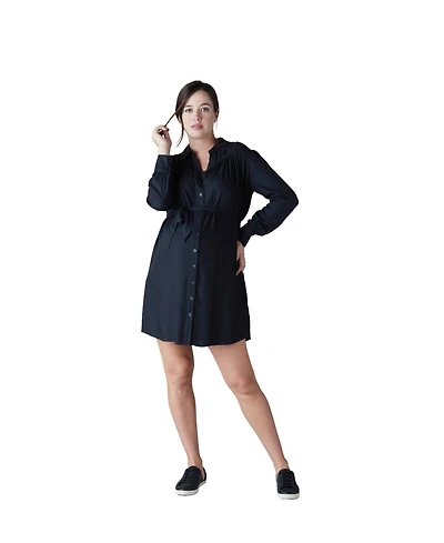 Women's Maternity Drapey Shirt Dress