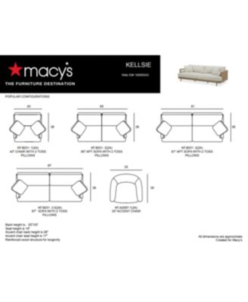 Closeout Kellsie Fabric Sofa Collection Created For Macys