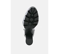 Mistress High Block Heeled Chunky Leather Boot Beige